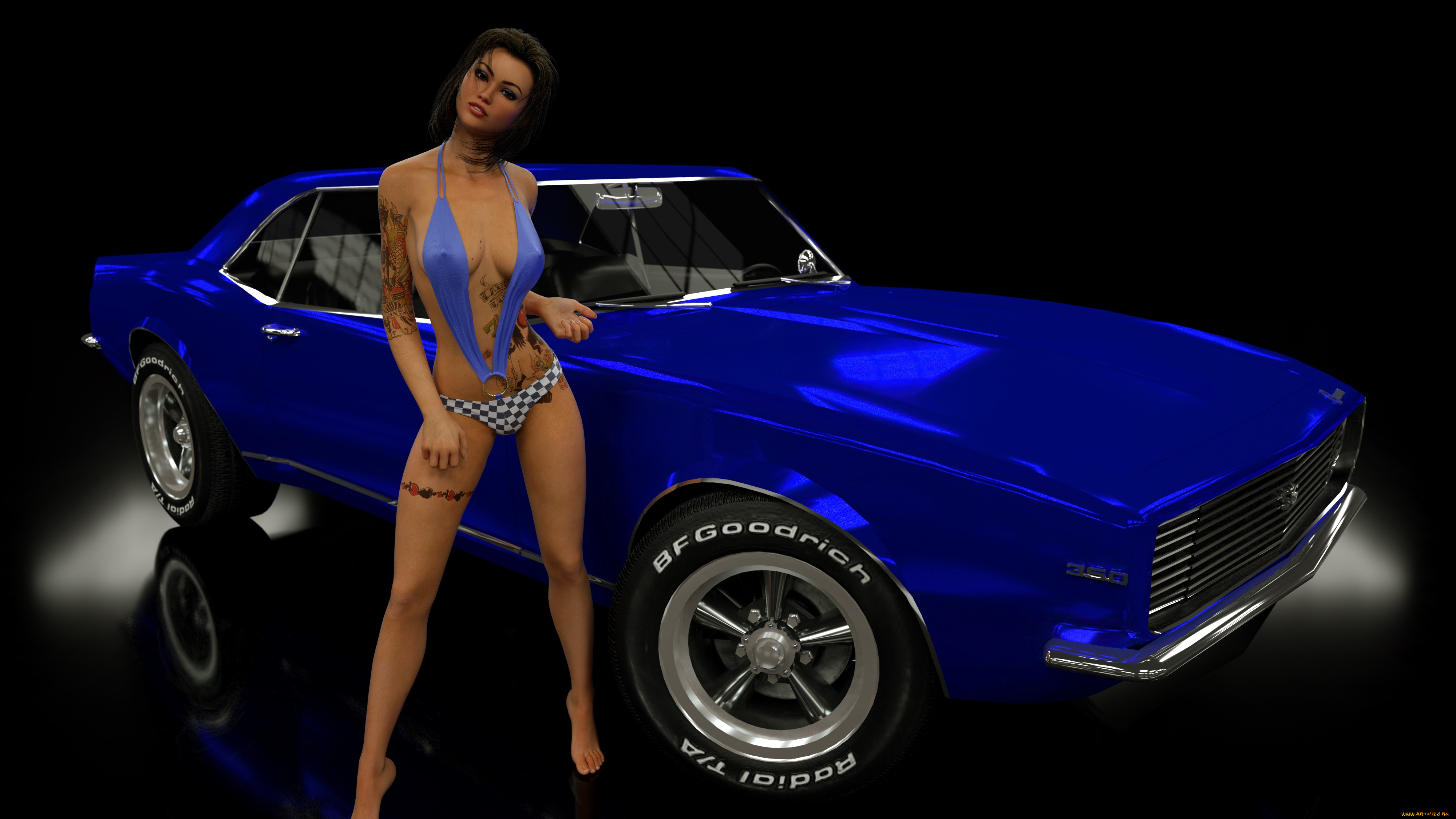 , 3d car&girl, , , , 